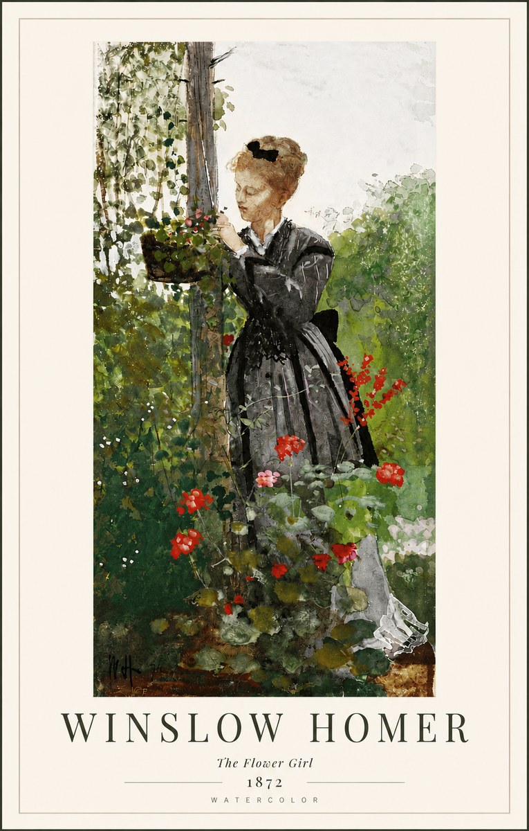 Winslow Homer The Flower Girl No4 - Affiche