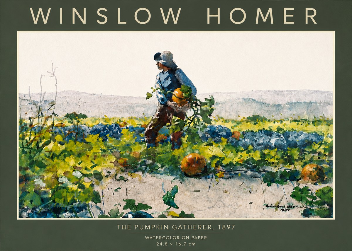 Winslow Homer The Pumpkin Gatherer, 1897 No4 - Affiche