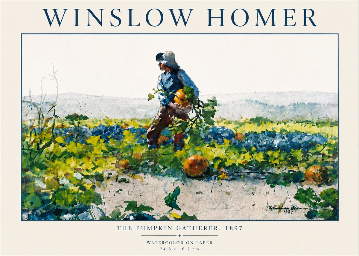 Winslow Homer The Pumpkin Gatherer, 1897 No5 - Affiche