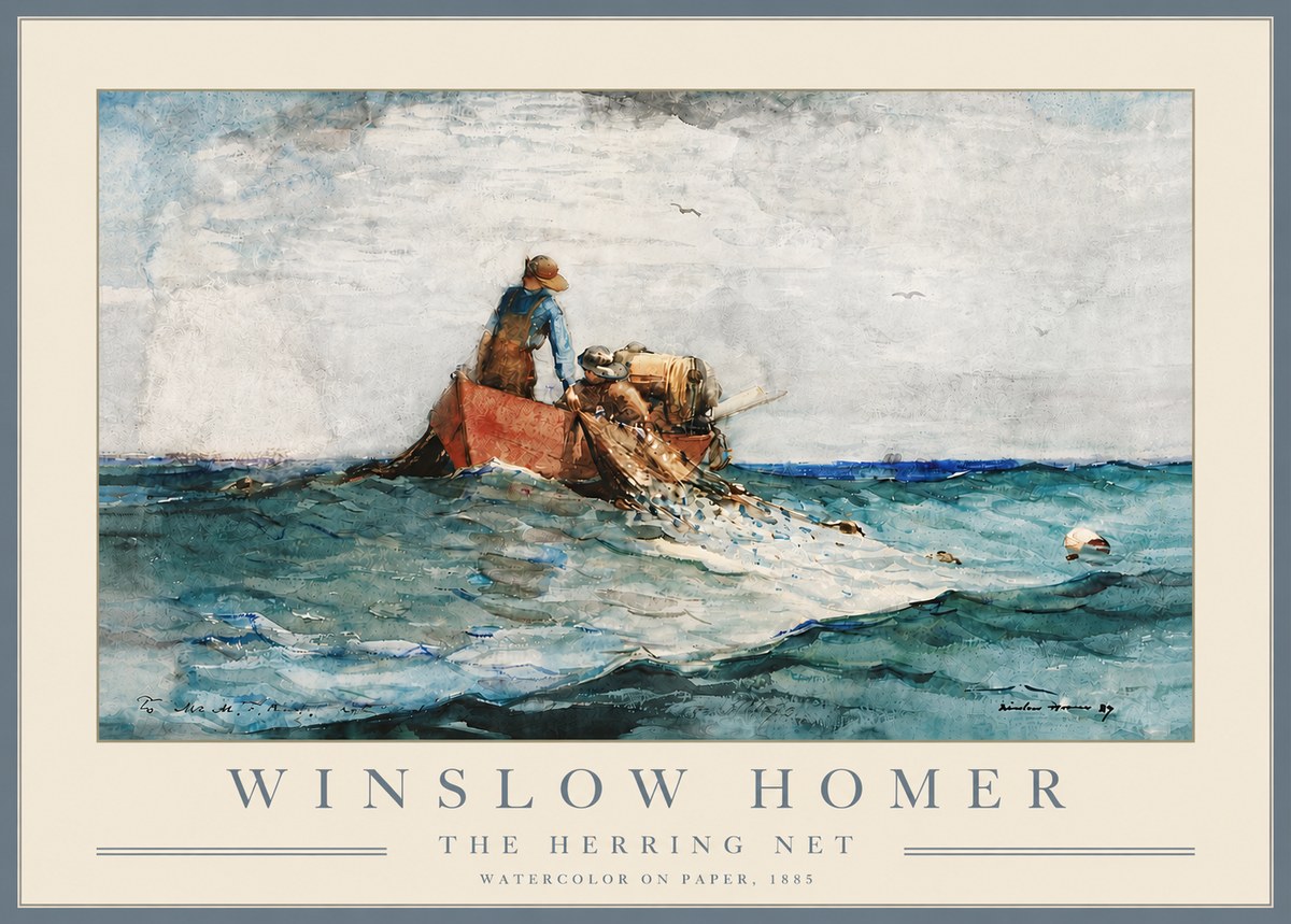 Winslow Homer The Herring Net II No5 - Affiche