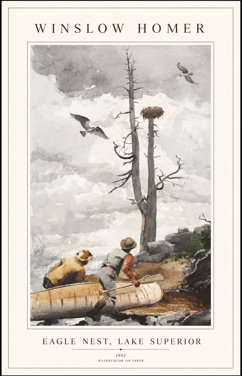 Winslow Homer Eagle Nest, Lake Superior No1 - Affiche