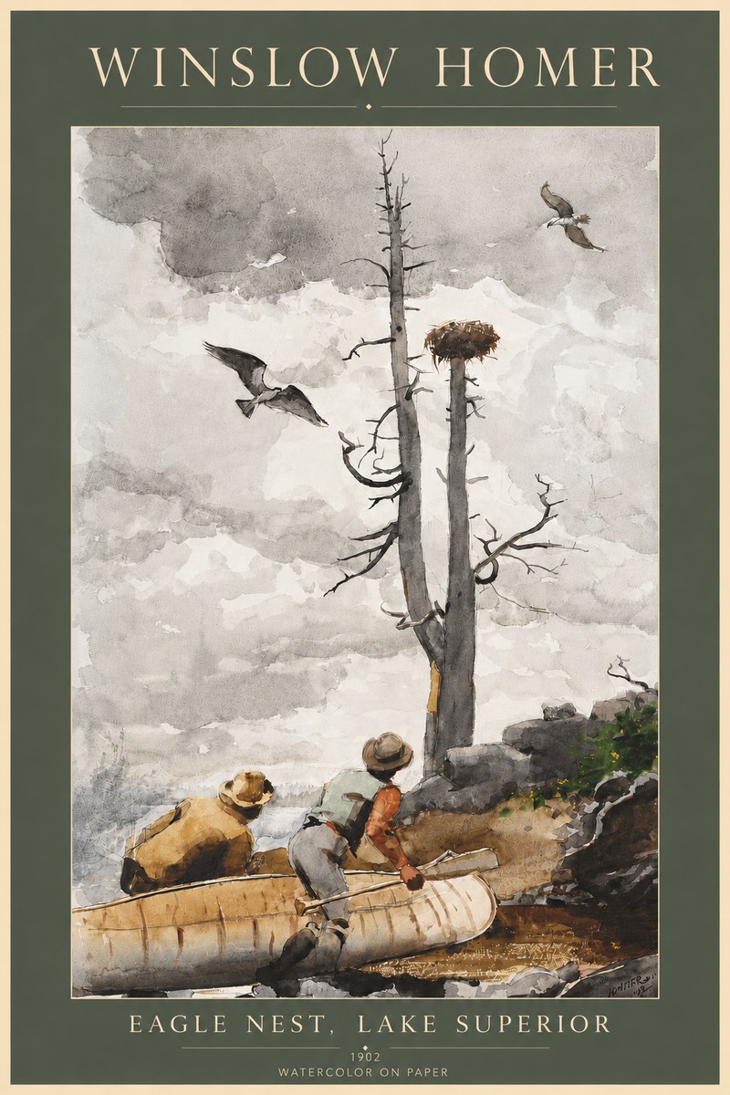 Winslow Homer Eagle Nest, Lake Superior No3 - Affiche