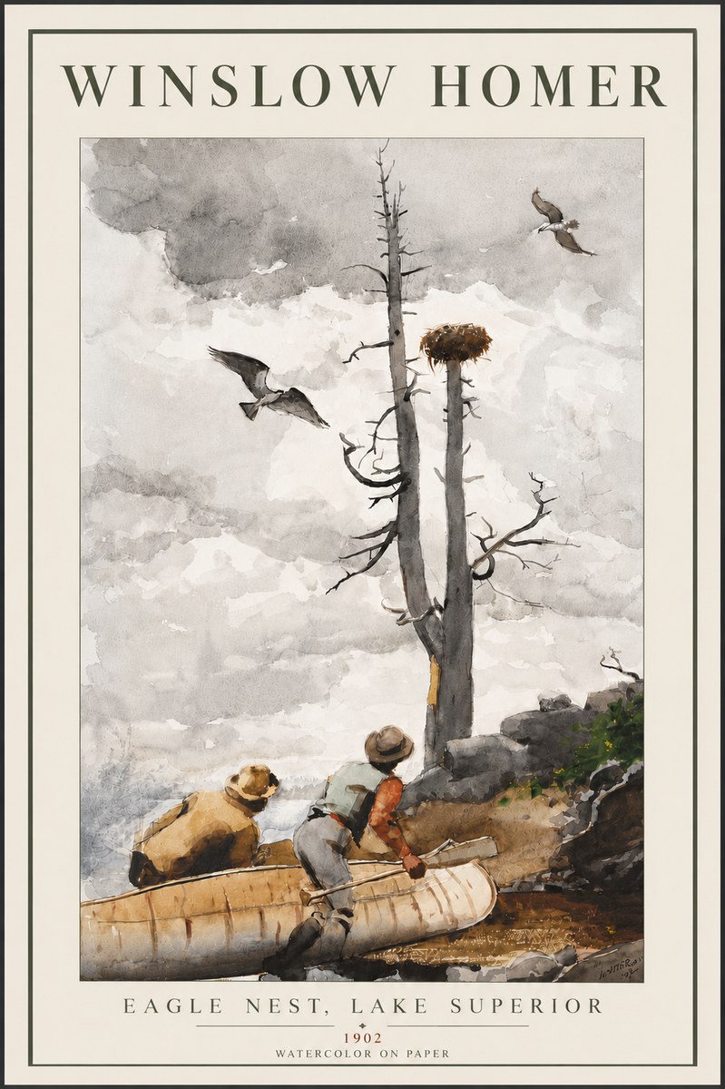 Winslow Homer Eagle Nest, Lake Superior No6 - Affiche