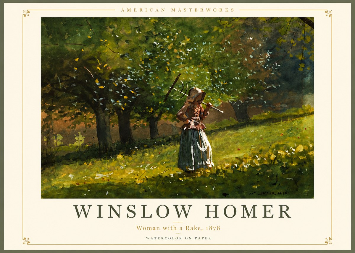 Winslow Homer Woman with a Rake, 1878 No2 - Affiche