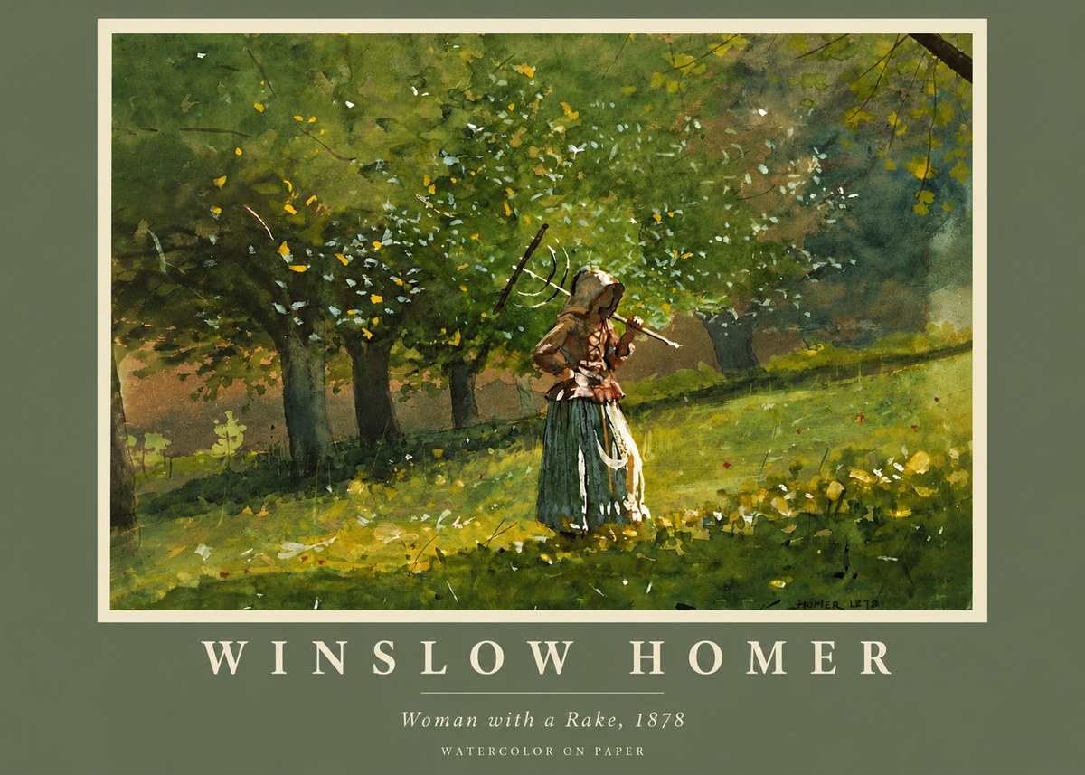 Winslow Homer Woman with a Rake, 1878 No5 - Affiche