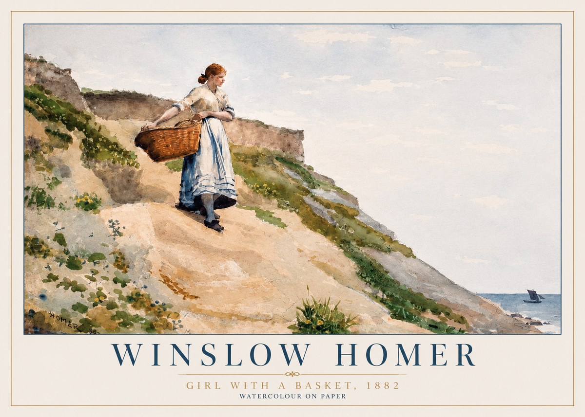 Winslow Homer A Coast Girl No3 - Affiche