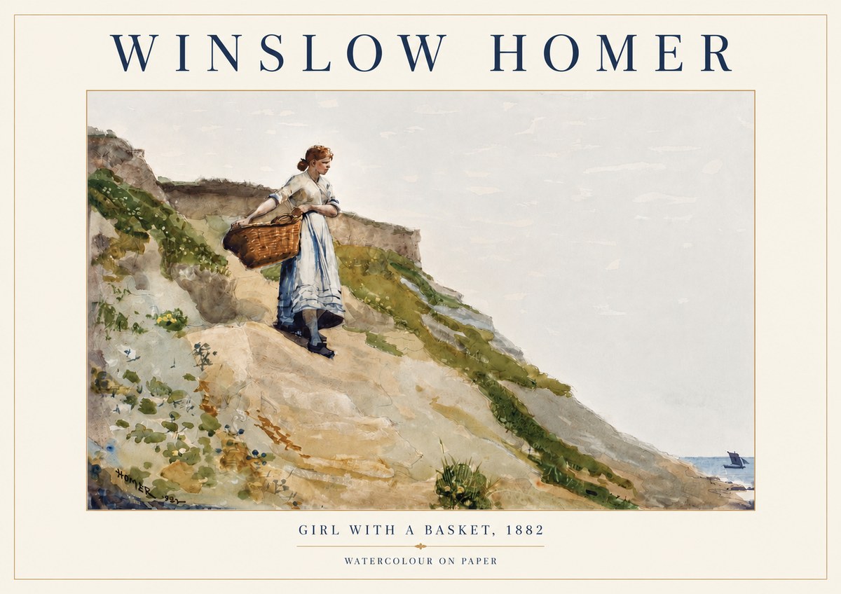Winslow Homer A Coast Girl No5 - Affiche