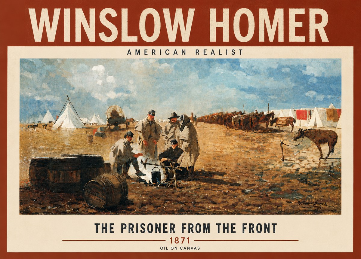 Winslow Homer The Prisoner from the Front No5 - Affiche