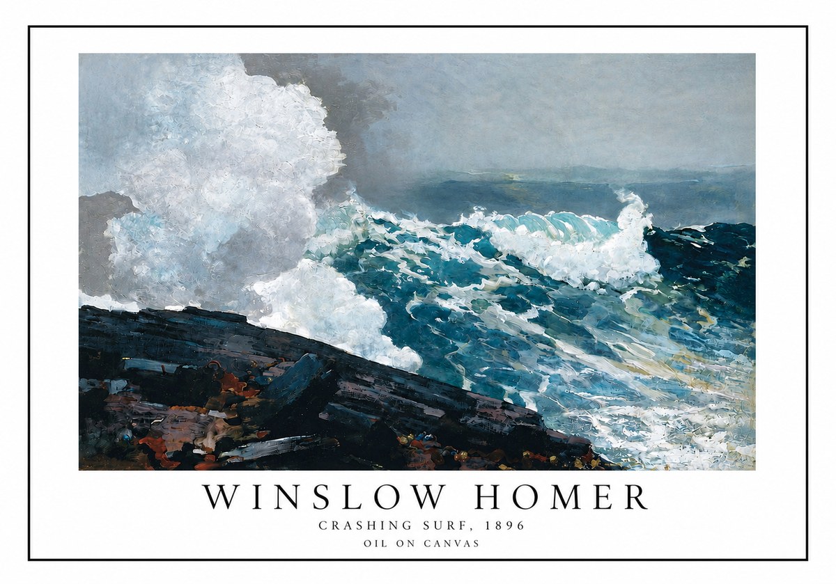 Winslow Homer Crashing Surf, 1896 No3 - Affiche