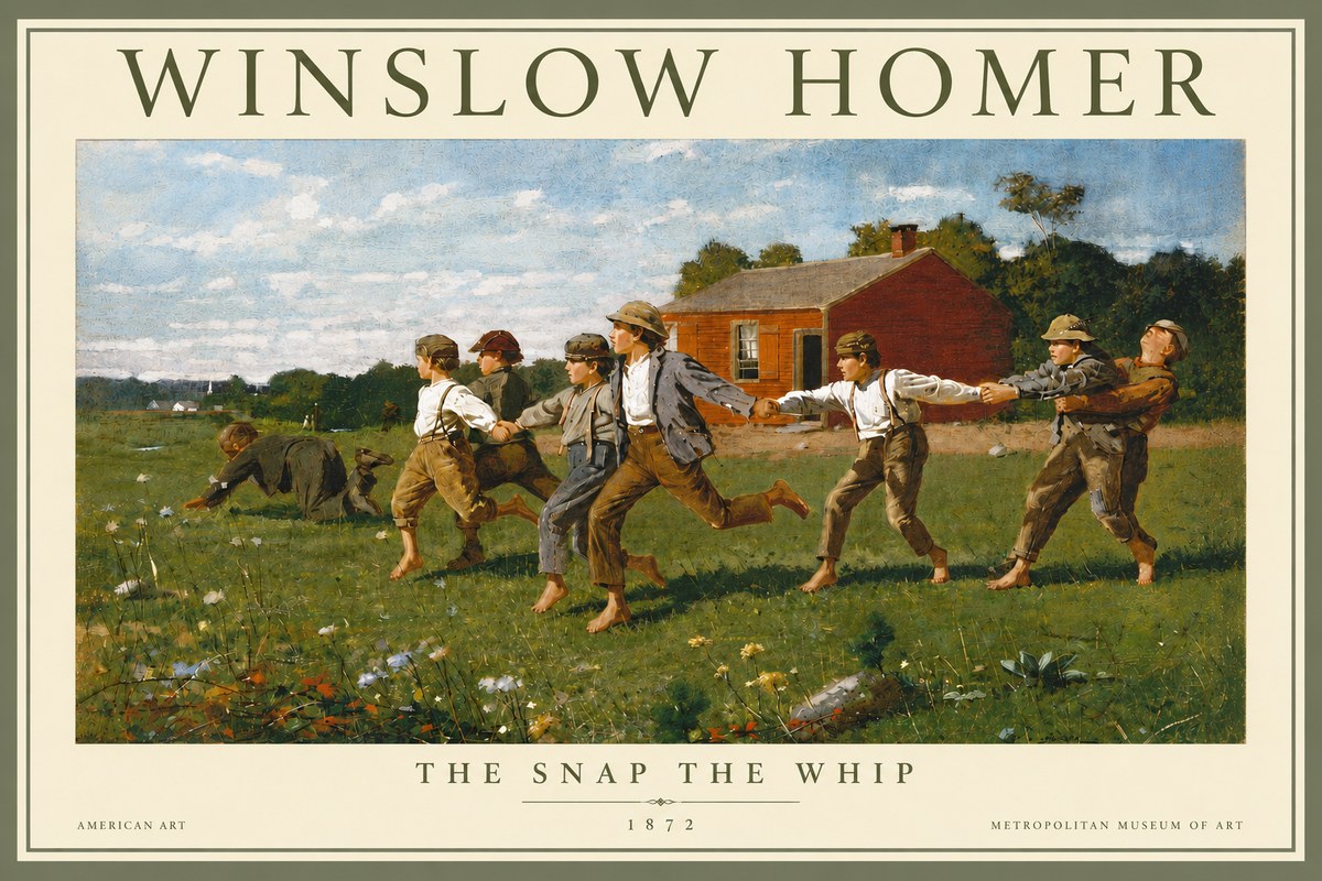 Winslow Homer The Snap the Whip No4 - Affiche