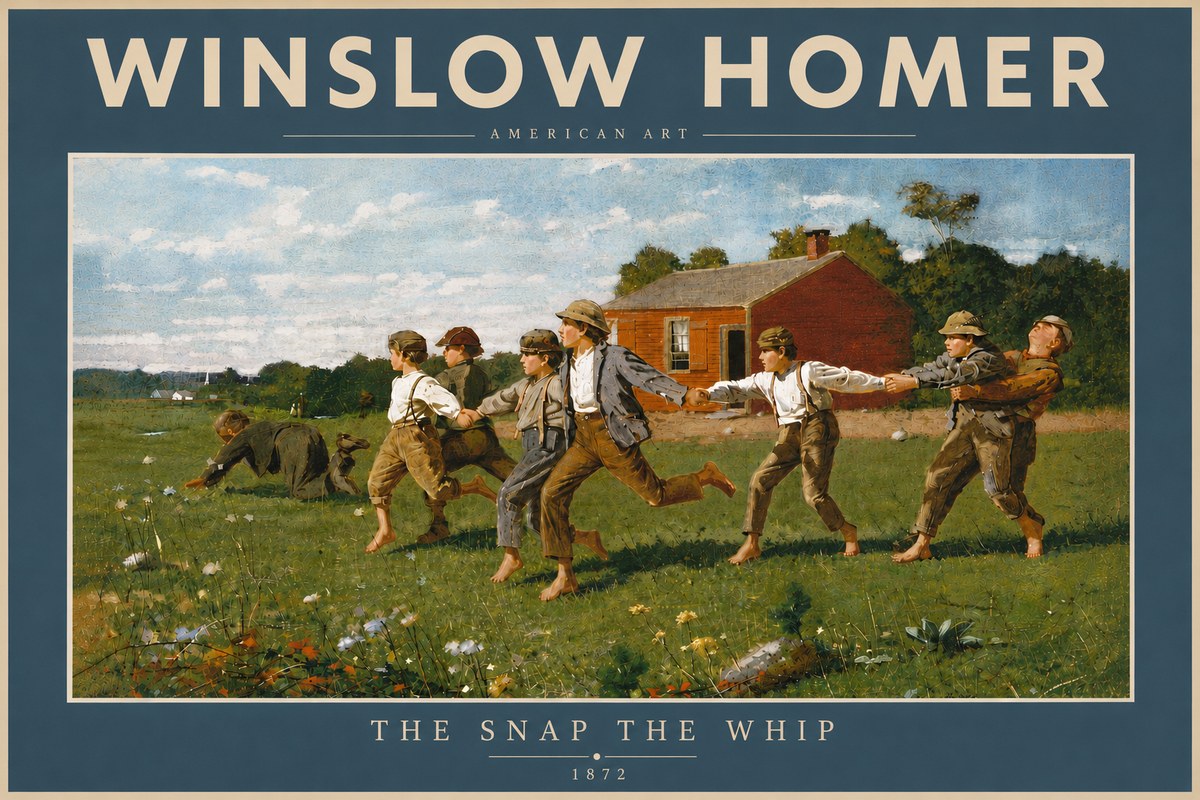 Winslow Homer The Snap the Whip No5 - Affiche