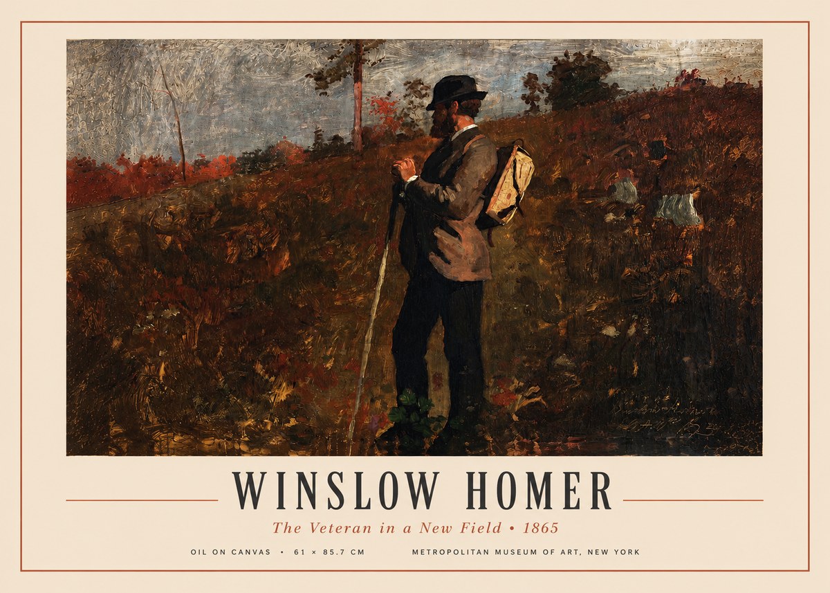 Winslow Homer The Veteran in a New Field No3 - Affiche
