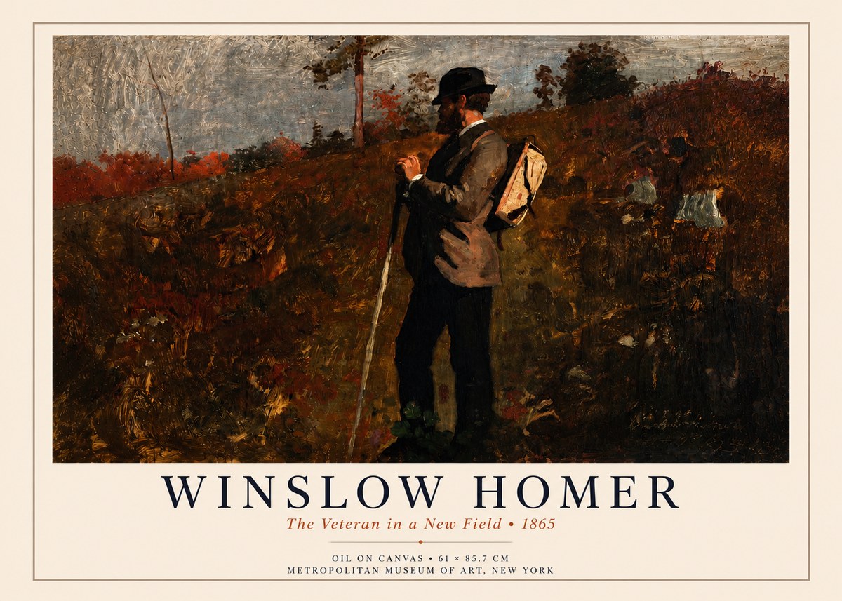 Winslow Homer The Veteran in a New Field No4 - Affiche