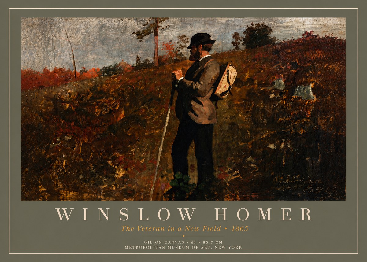 Winslow Homer The Veteran in a New Field No5 - Affiche