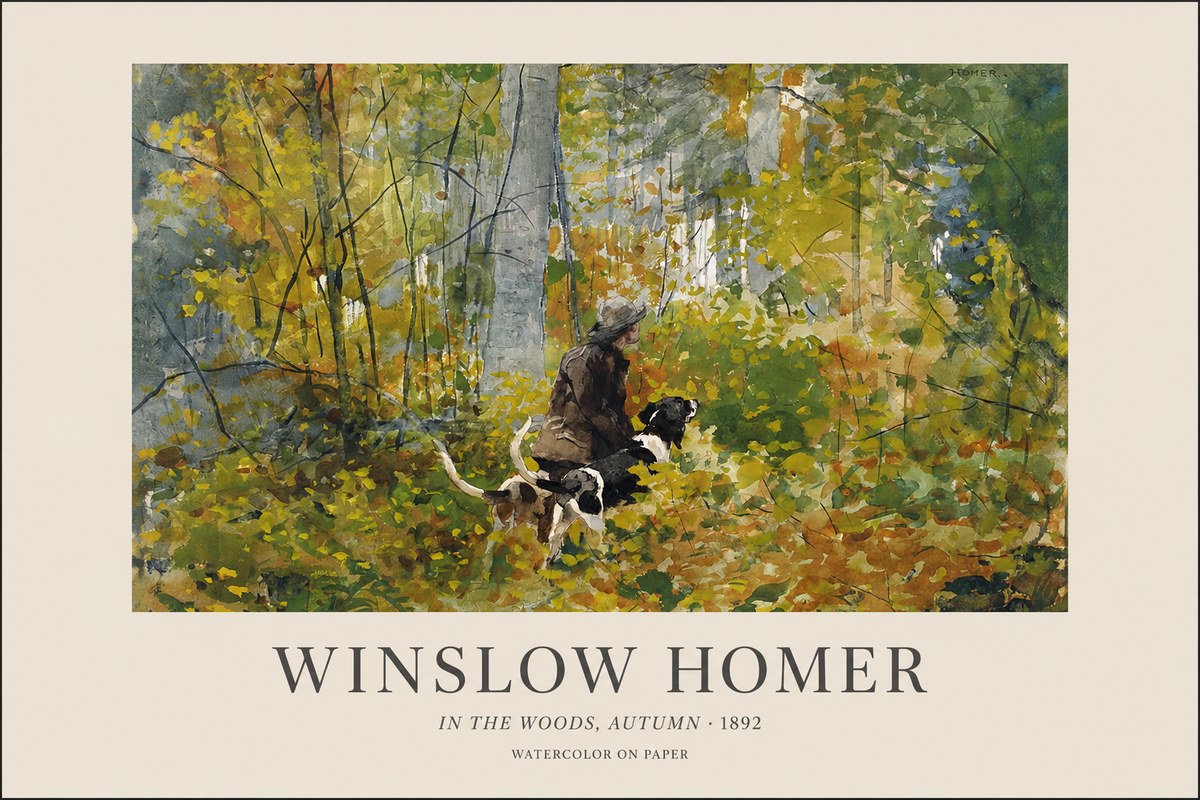 Winslow Homer In the Woods, Autumn No1 - Affiche