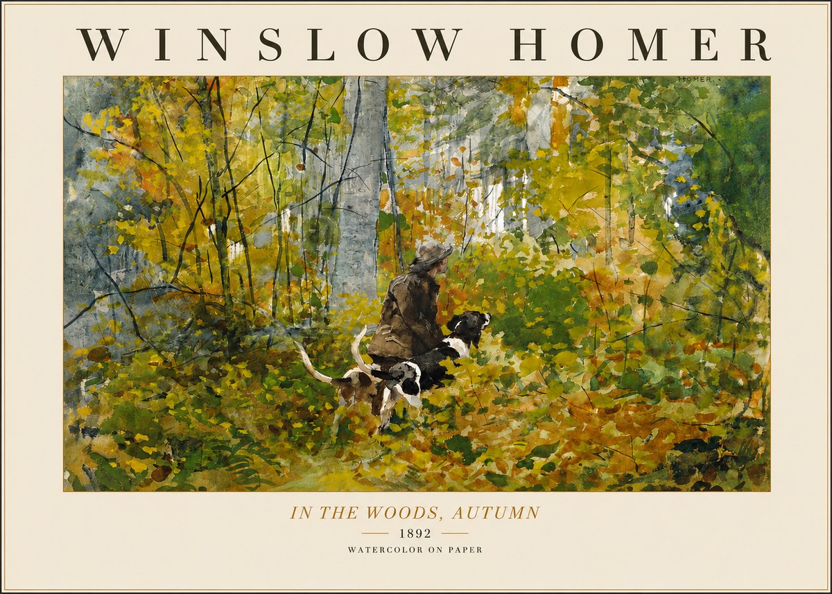Winslow Homer In the Woods, Autumn No3 - Affiche