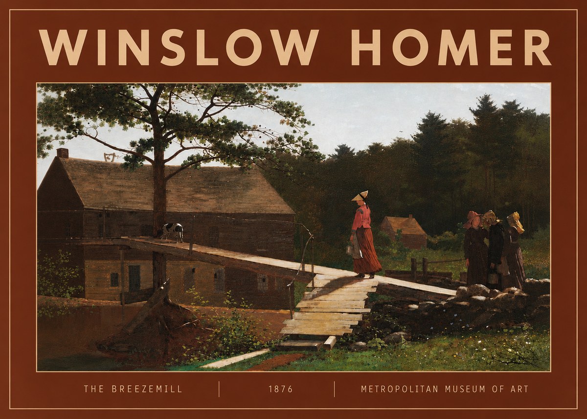 Winslow Homer The Breezemill No4 - Affiche