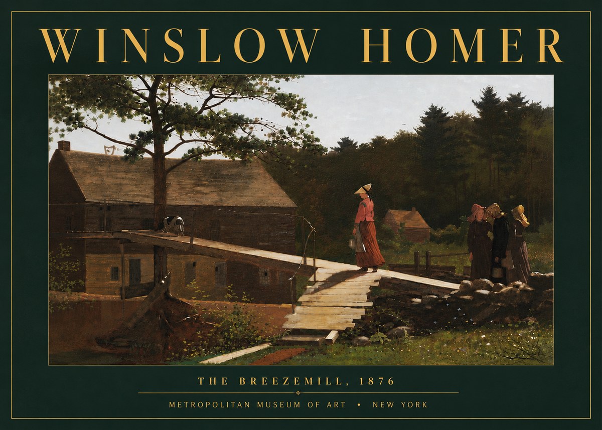 Winslow Homer The Breezemill No6 - Affiche