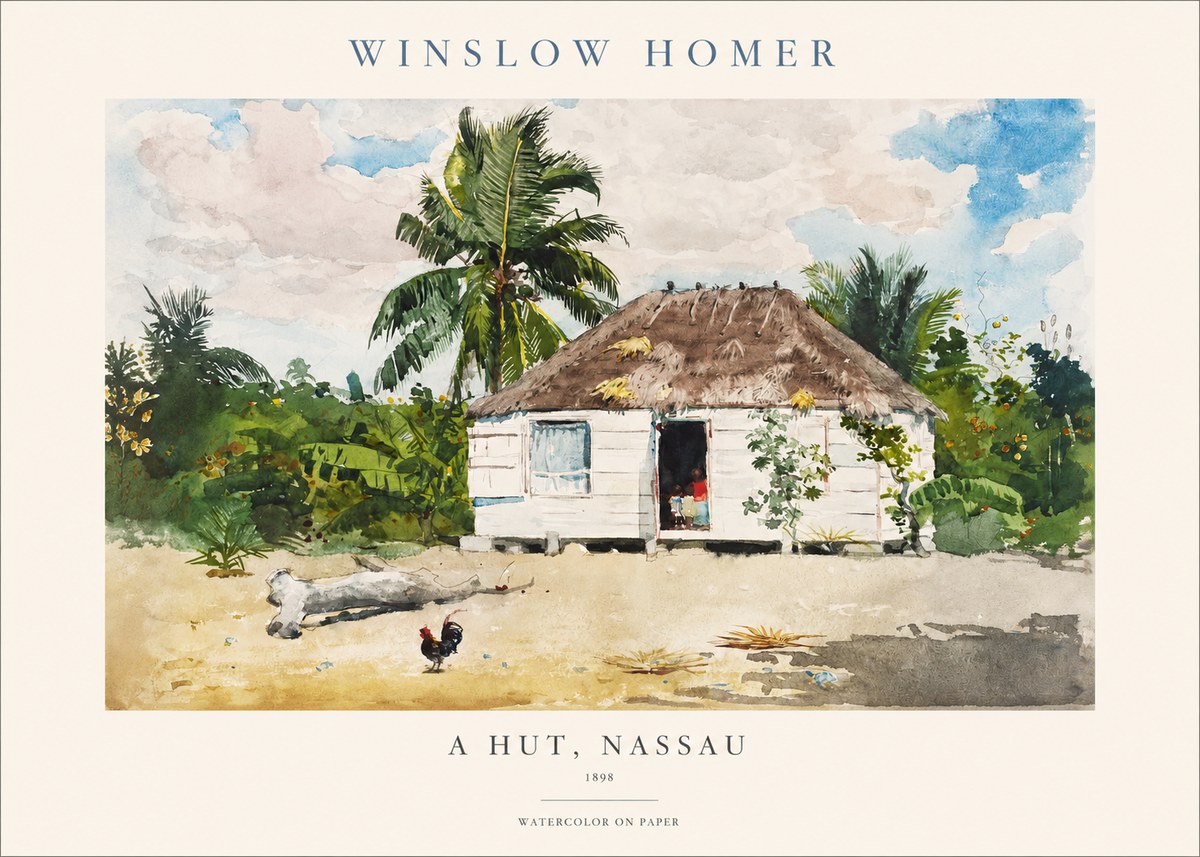 Winslow Homer A Hut, Nassau No1 - Affiche