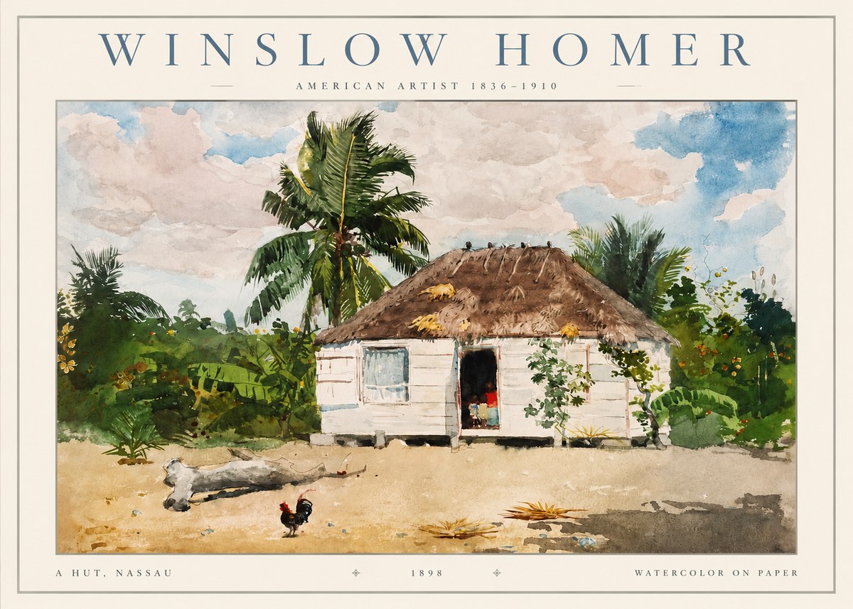 Winslow Homer A Hut, Nassau No2 - Affiche