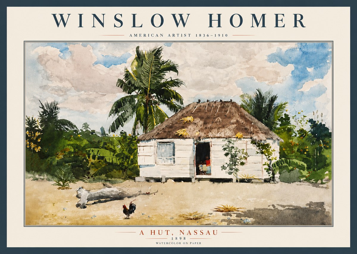 Winslow Homer A Hut, Nassau No5 - Affiche
