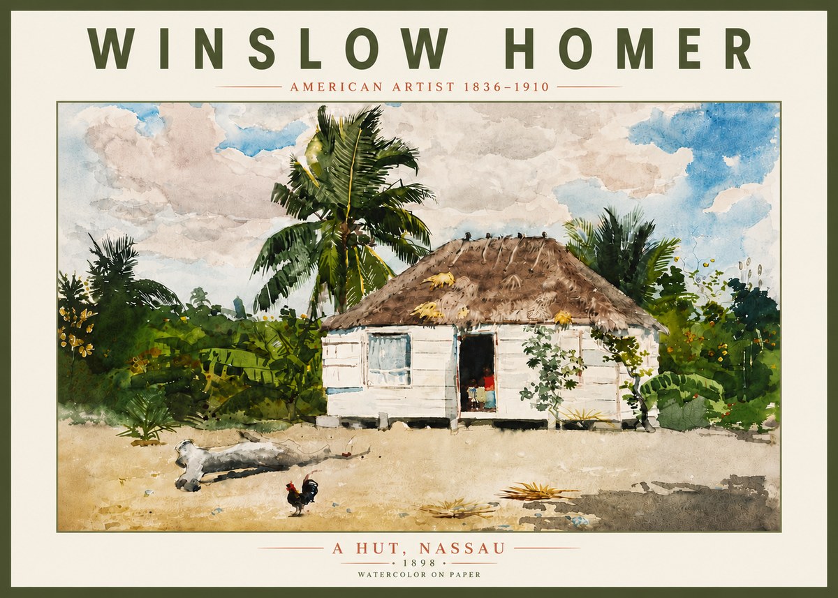 Winslow Homer A Hut, Nassau No6 - Affiche