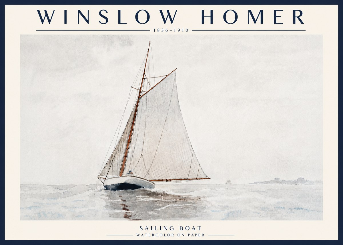 Winslow Homer Sailing Boat No6 - Affiche