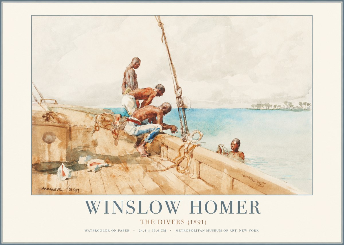 Winslow Homer The Divers (1891) No1 - Affiche