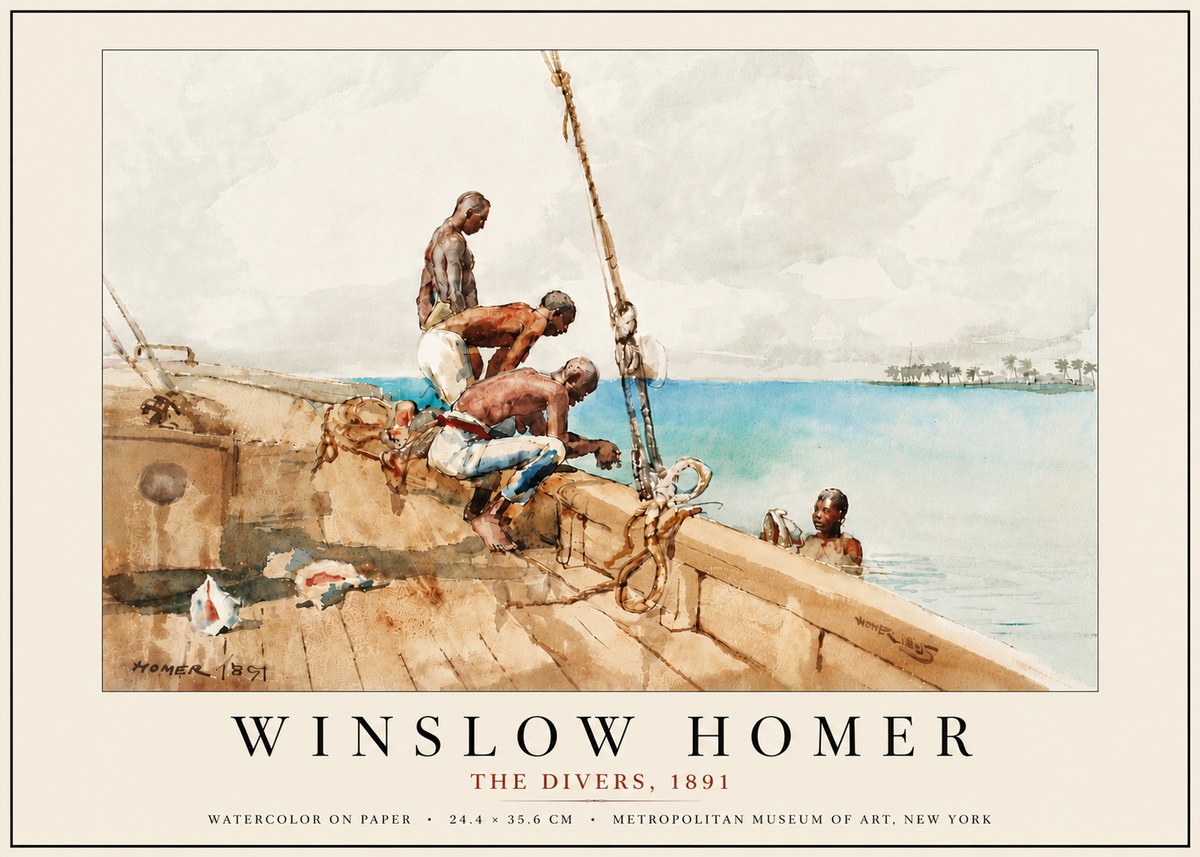 Winslow Homer The Divers (1891) No6 - Affiche