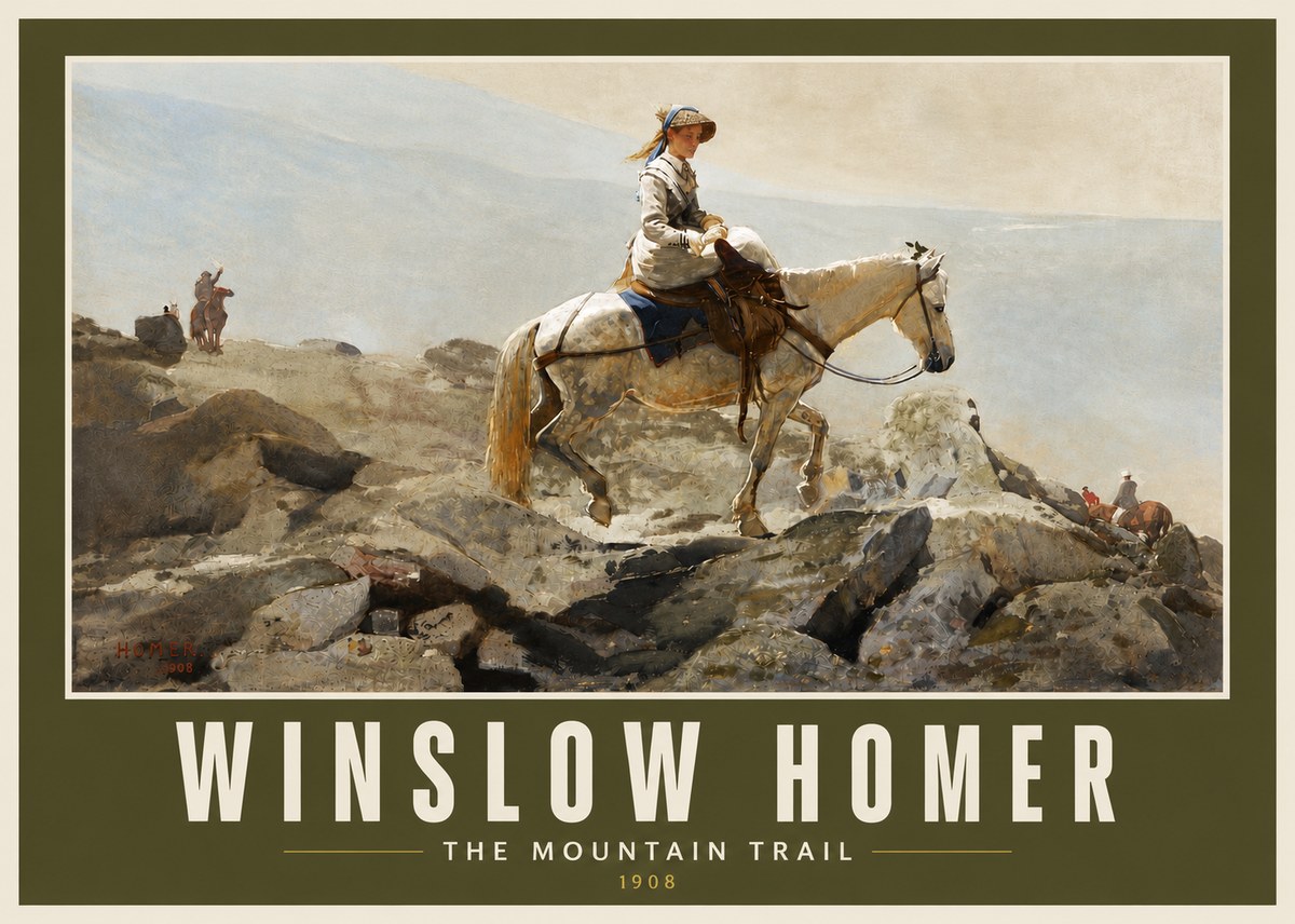 Winslow Homer The Mountain Trail No4 - Affiche