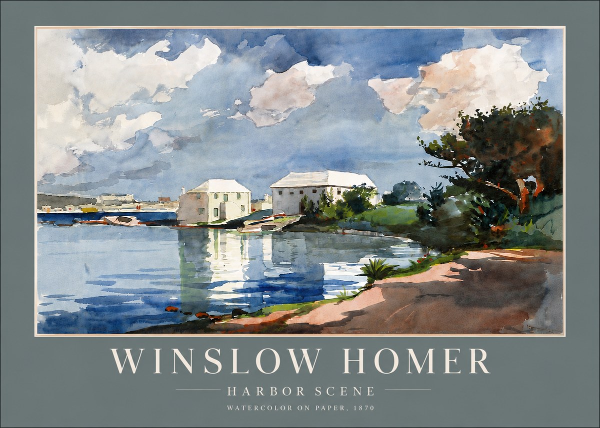 Winslow Homer Harbor Scene No6 - Affiche