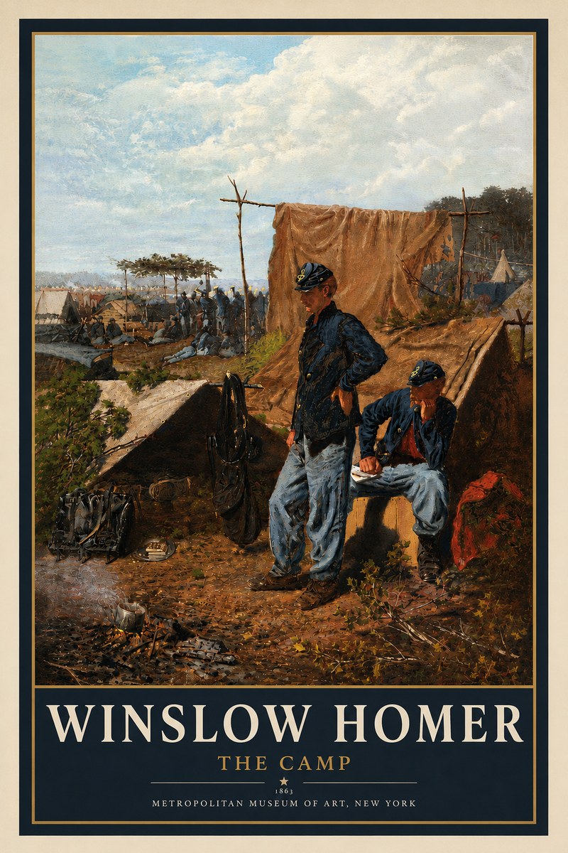 Winslow Homer The Camp No4 - Affiche