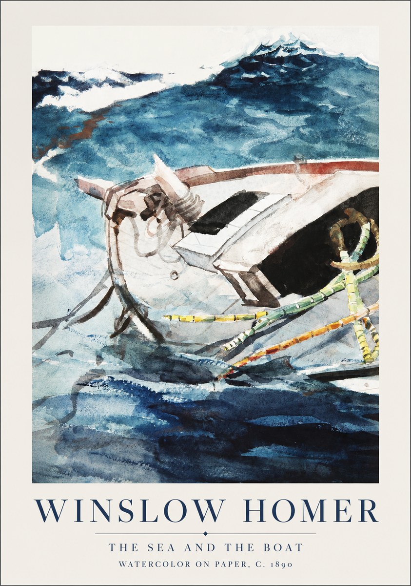 Winslow Homer The Sea and the Boat No1 - Affiche
