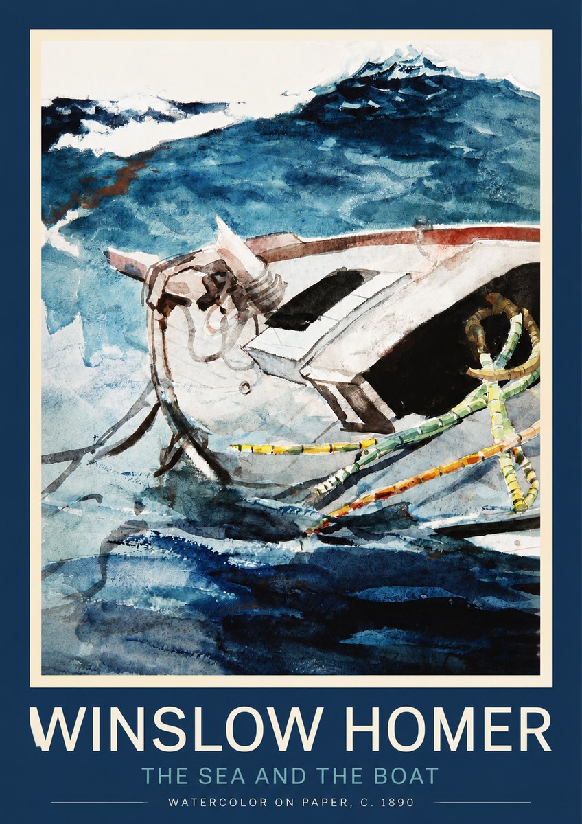 Winslow Homer The Sea and the Boat No2 - Affiche