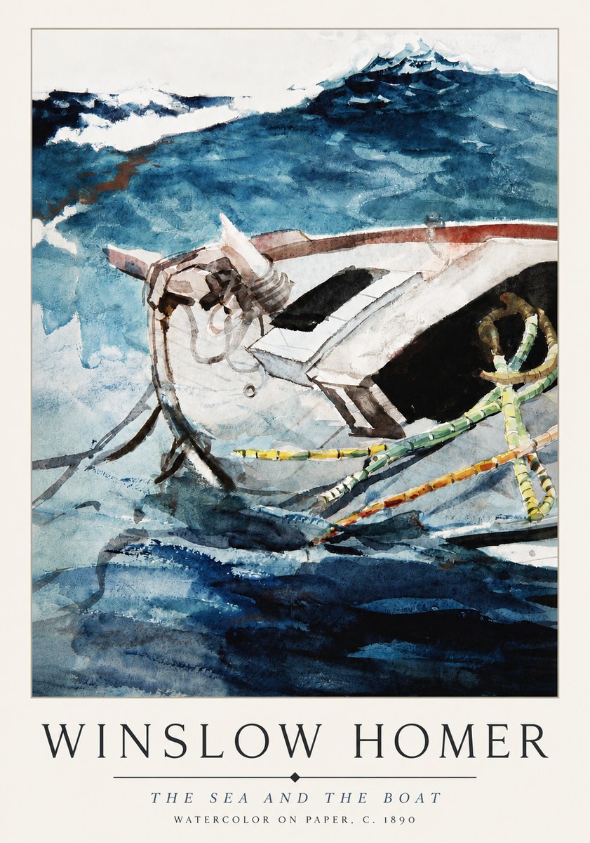 Winslow Homer The Sea and the Boat No3 - Affiche
