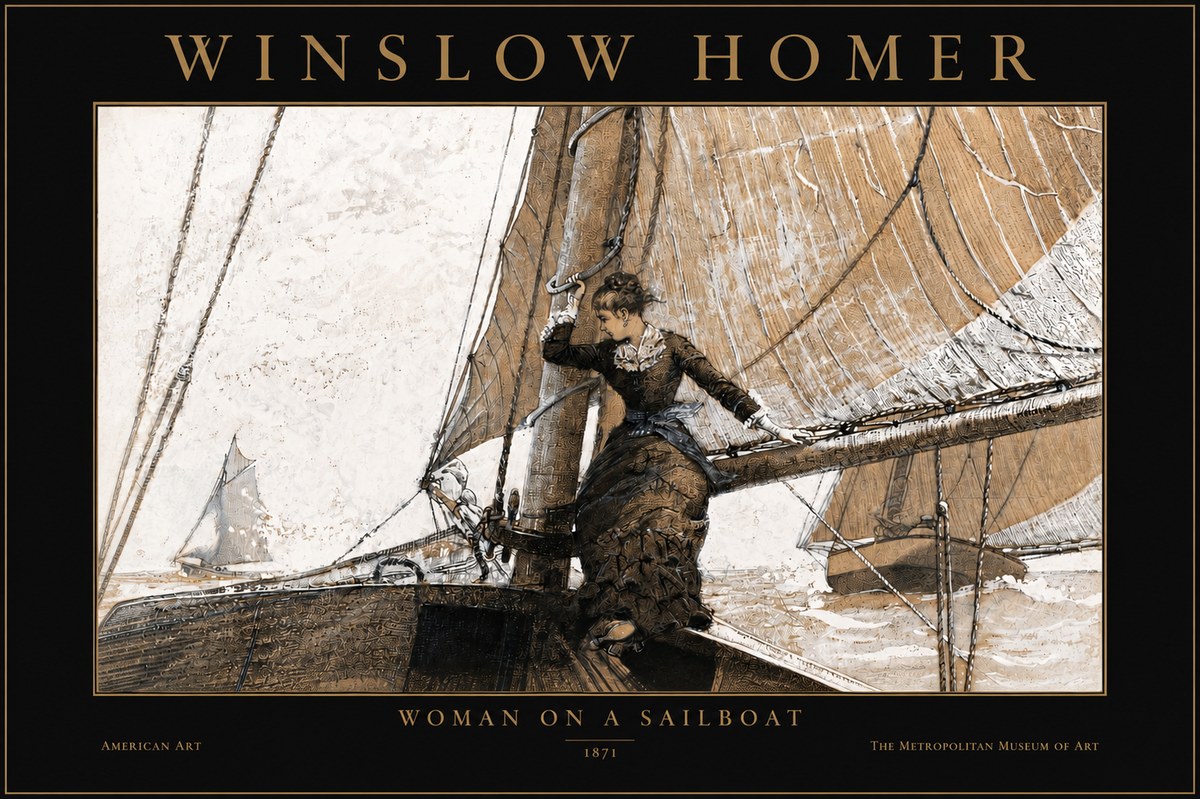 Winslow Homer Woman on a Sailboat No3 - Affiche