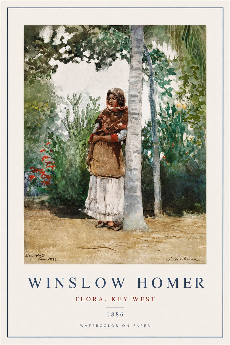 Winslow Homer Flora, Key West No3 - Affiche