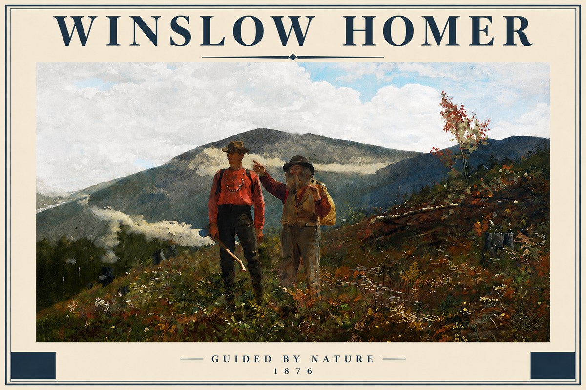 Winslow Homer The Two Guides No5 - Affiche