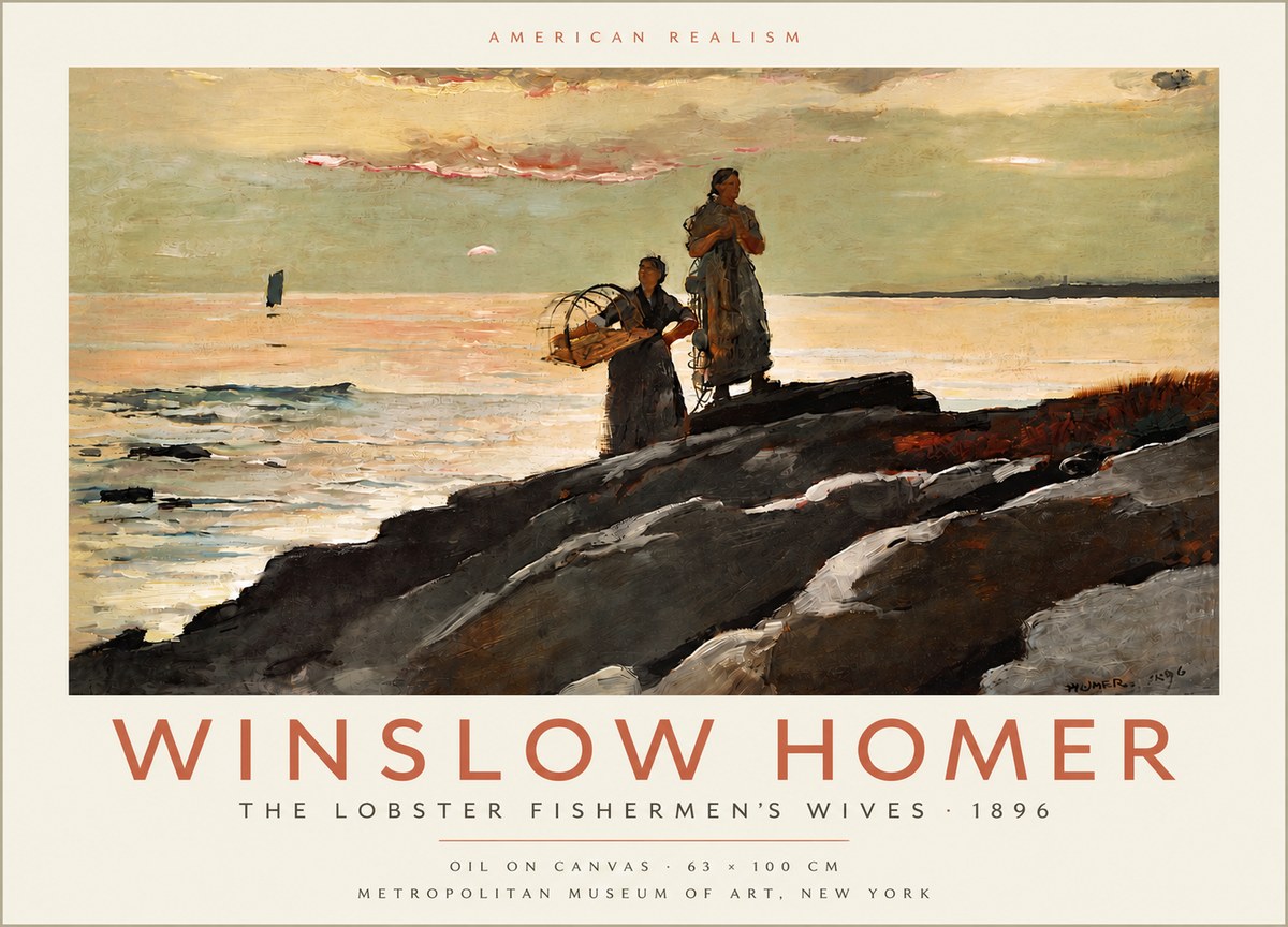 Winslow Homer The Lobster Fishermen's Wives No4 - Affiche