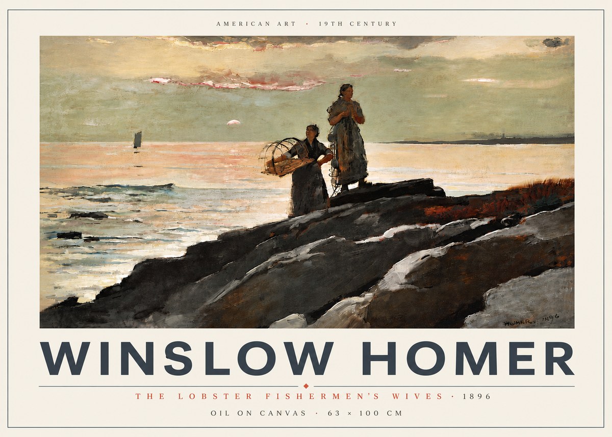 Winslow Homer The Lobster Fishermen's Wives No5 - Affiche
