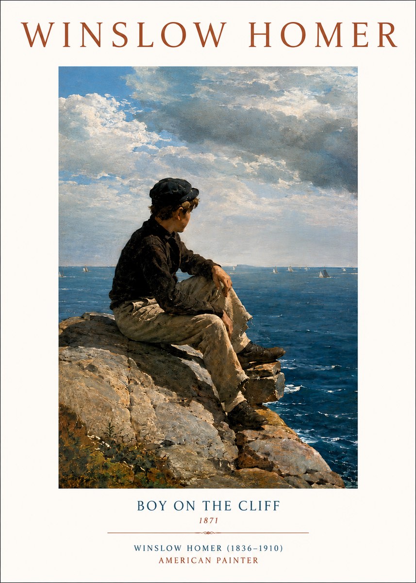Winslow Homer Boy on the Cliff No3 - Affiche