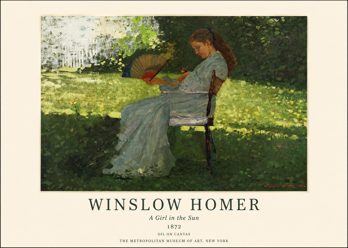 Winslow Homer A Girl in the Sun No1 - Affiche