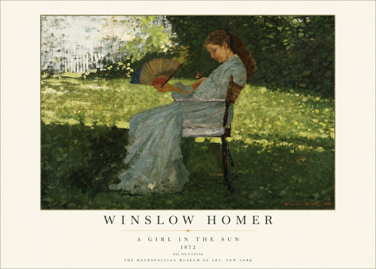 Winslow Homer A Girl in the Sun No3 - Affiche
