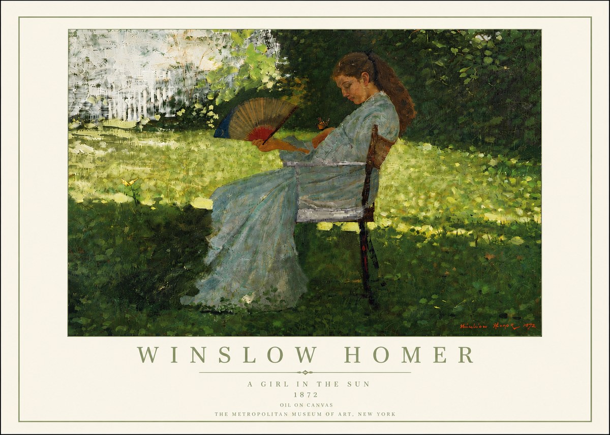 Winslow Homer A Girl in the Sun No5 - Affiche