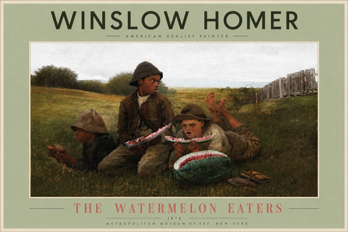 Winslow Homer The Watermelon Eaters No2 - Affiche