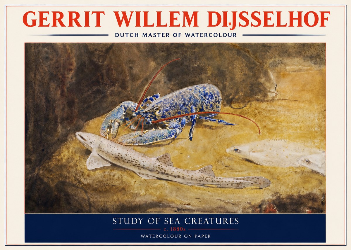 Gerrit Willem Dijsselhof Study of Sea Creatures No3 - Affiche