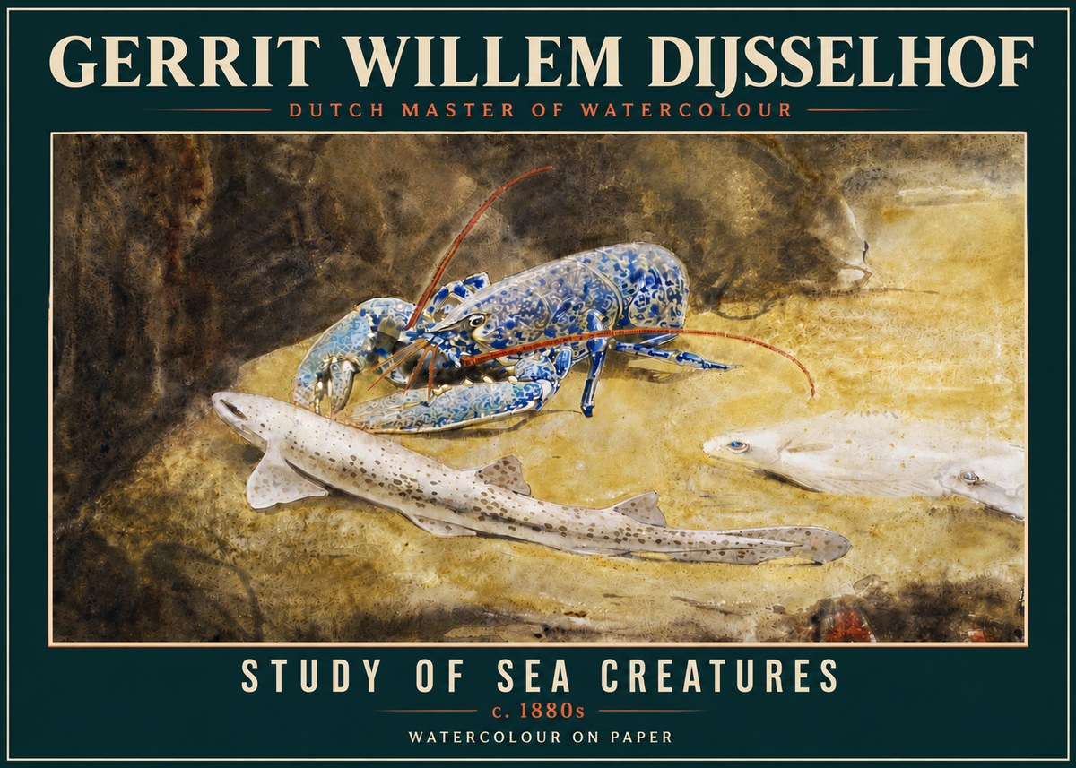 Gerrit Willem Dijsselhof Study of Sea Creatures No4 - Affiche