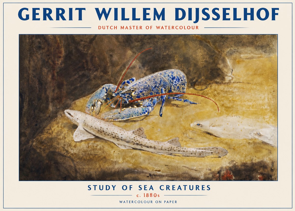 Gerrit Willem Dijsselhof Study of Sea Creatures No5 - Affiche