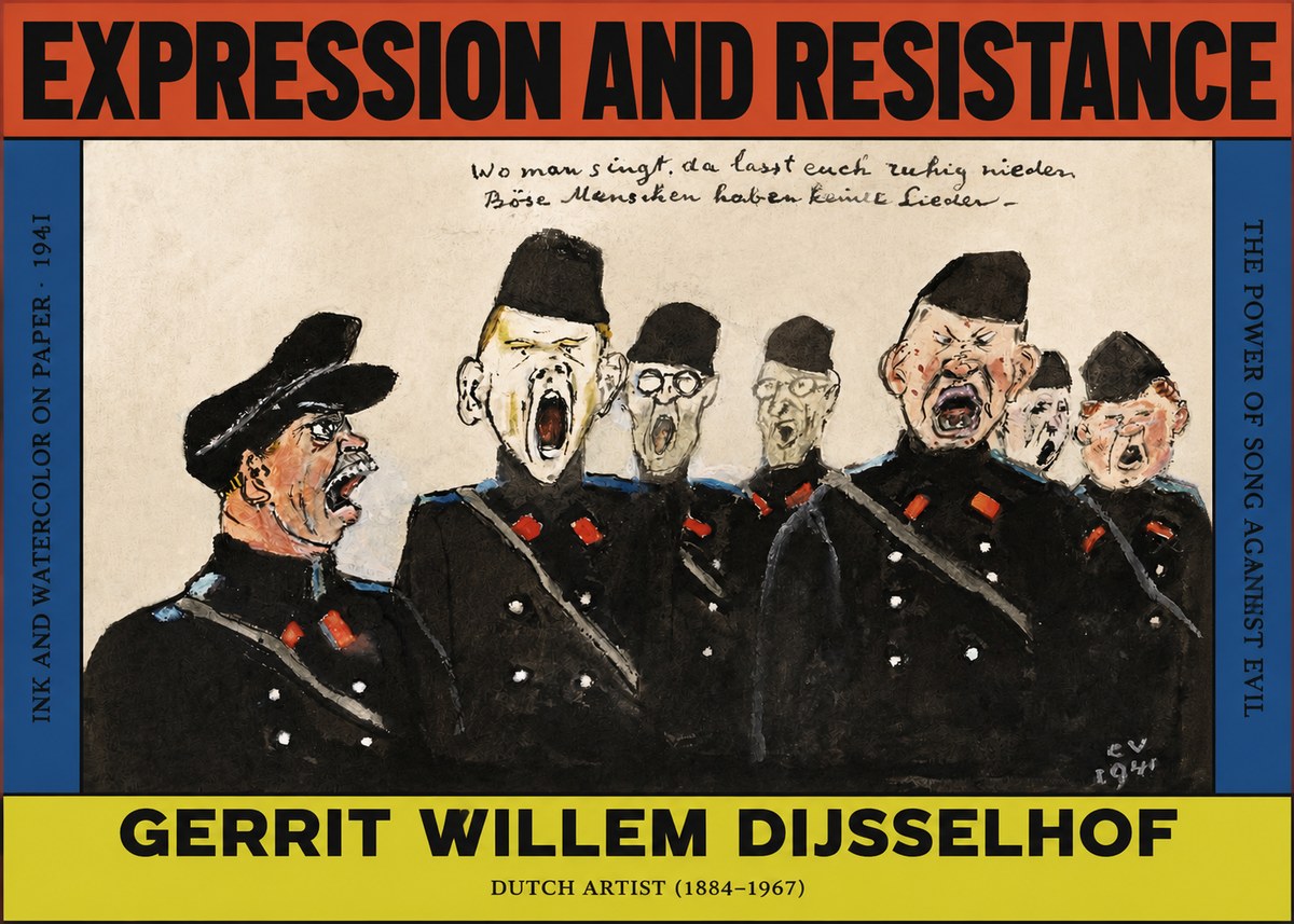 Gerrit Willem Dijsselhof Where Men Sing, There You May Rest in Peace; Evil People Have No Songs. No2 - Affiche