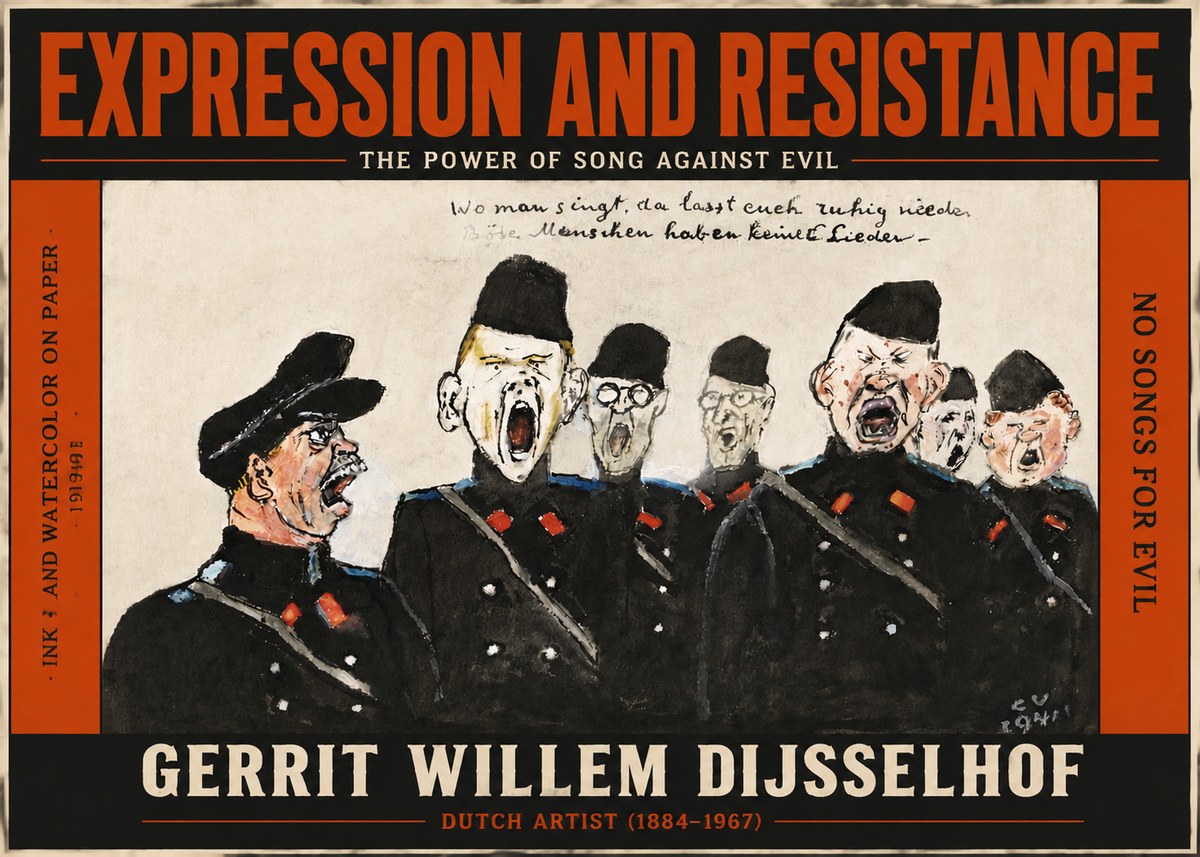 Gerrit Willem Dijsselhof Where Men Sing, There You May Rest in Peace; Evil People Have No Songs. No4 - Affiche